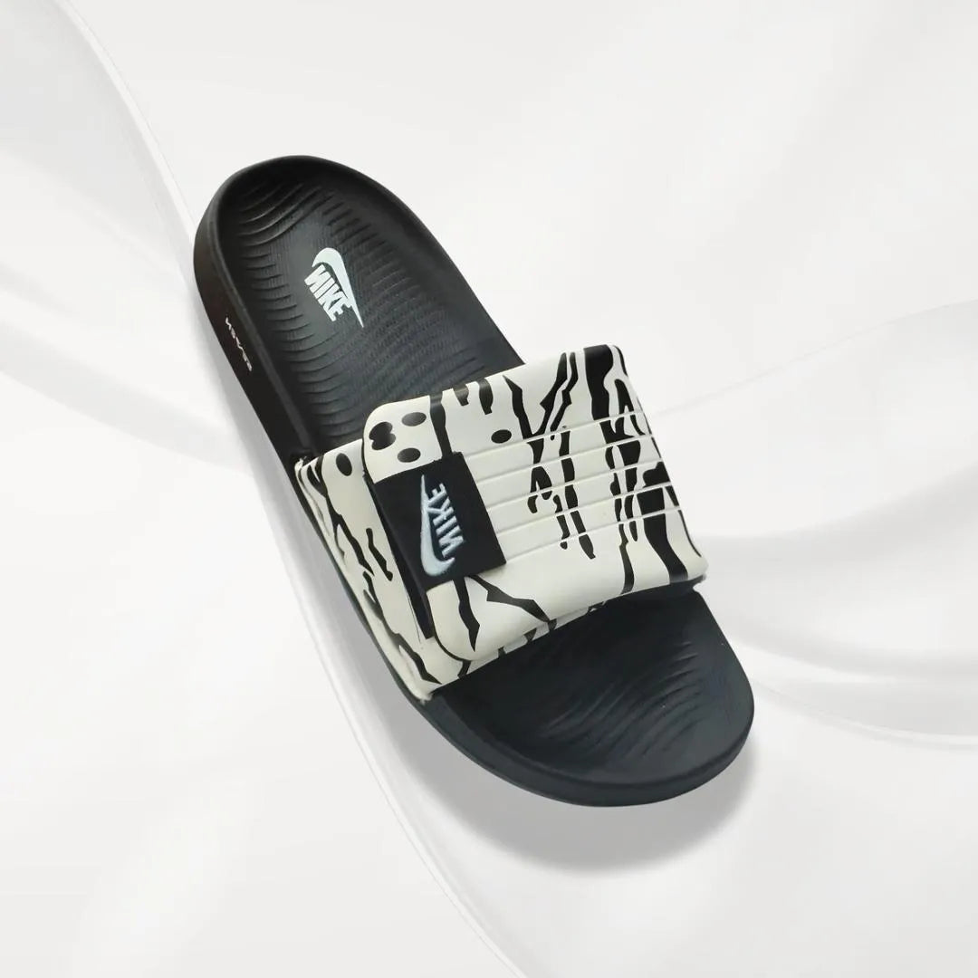Adjustable Comfort Slide Slippers Unisex (White & Black)