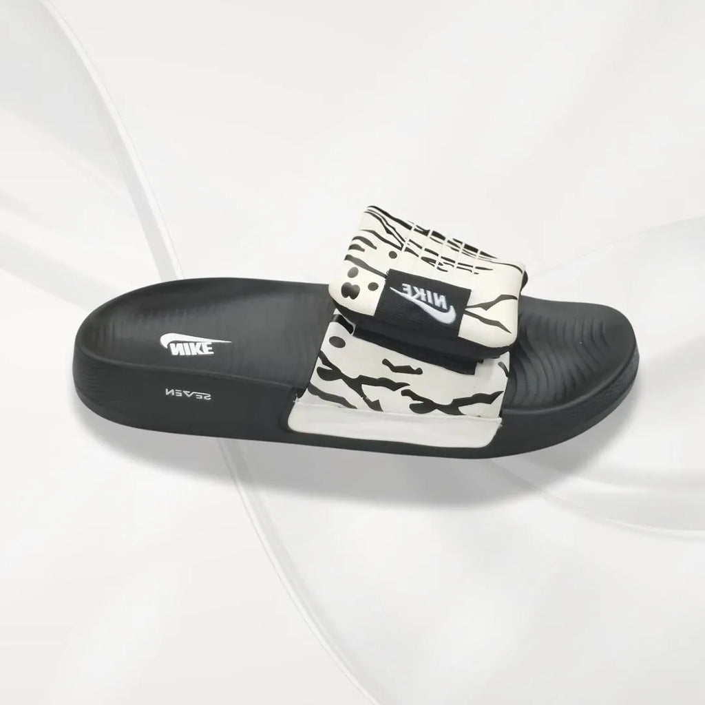 Adjustable Comfort Slide Slippers Unisex (White & Black)