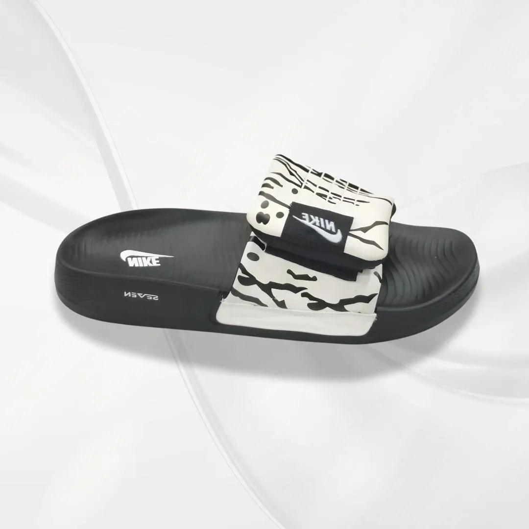 Adjustable Comfort Slide Slippers Unisex (White & Black)