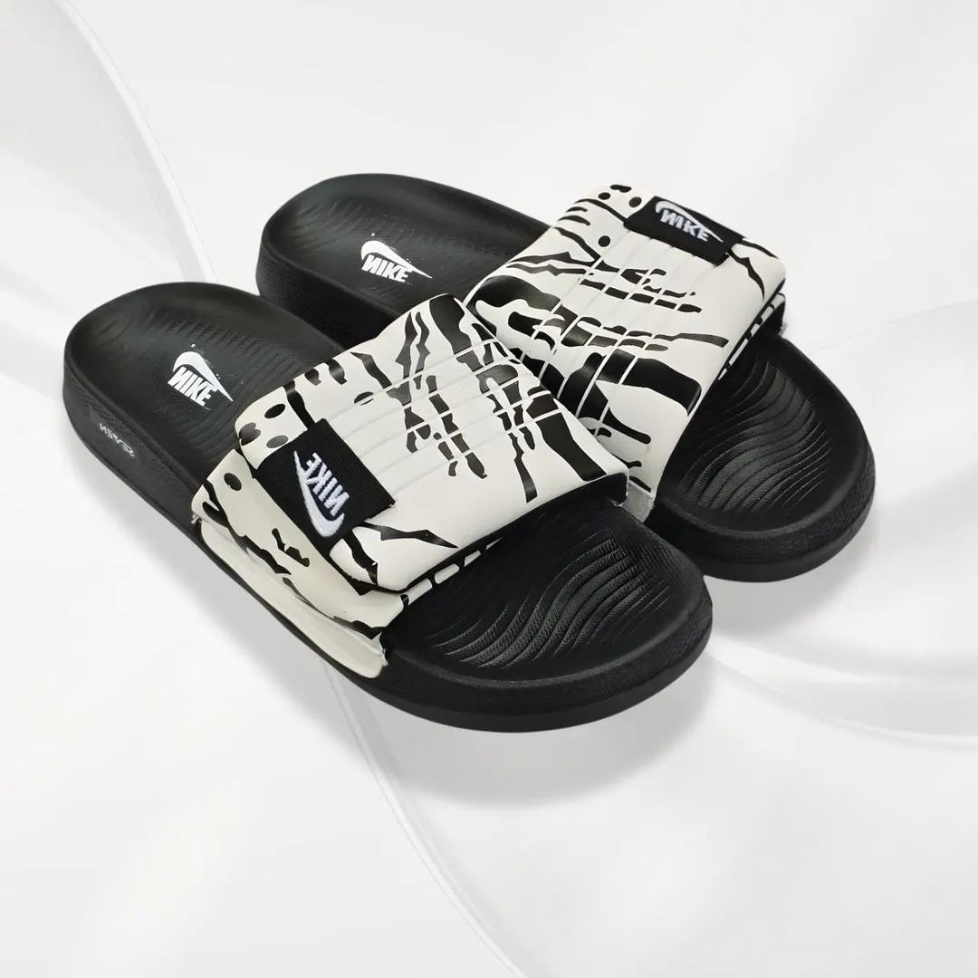 Adjustable Comfort Slide Slippers Unisex (White & Black)