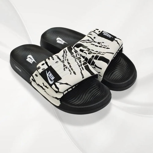 Adjustable Comfort Slide Slippers Unisex (White & Black)