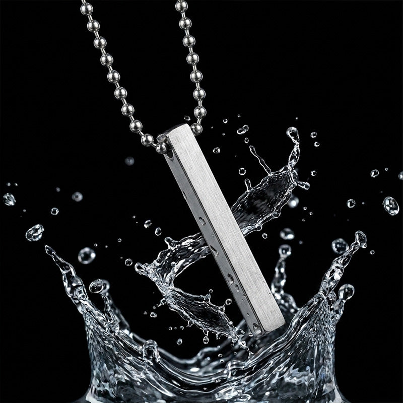 Silver Bar Pendant Necklace for Men | Premium Stainless Steel