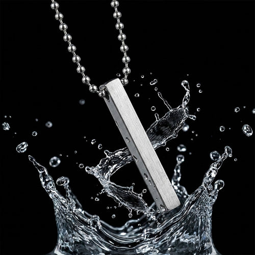 Silver Bar Pendant Necklace for Men | Premium Stainless Steel