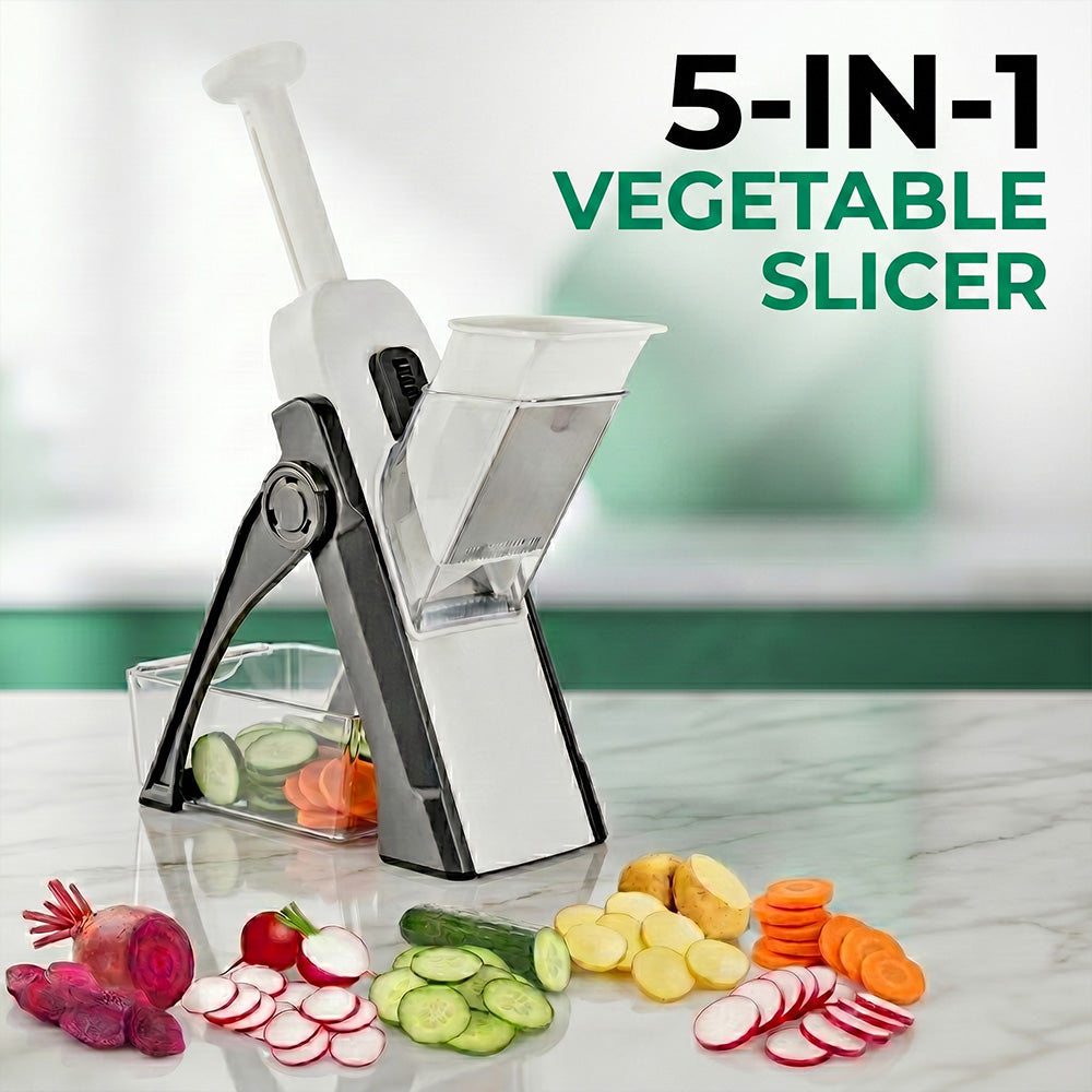 5-in-1 Adjustable Mandoline Vegetable Slicer & Dicer