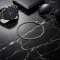 Premium Thin Silver Stainless Steel Men's Bracelet (with Free Box)