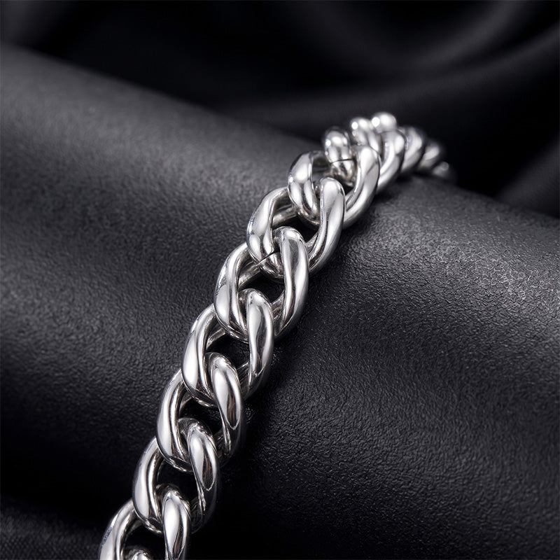 Premium Silver Stainless Steel Men's Bracelet (with Free Box)