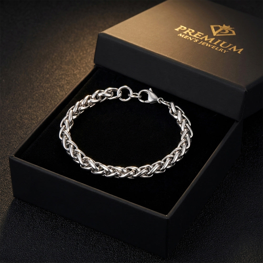 Premium Silver Stainless Steel Men's Bracelet