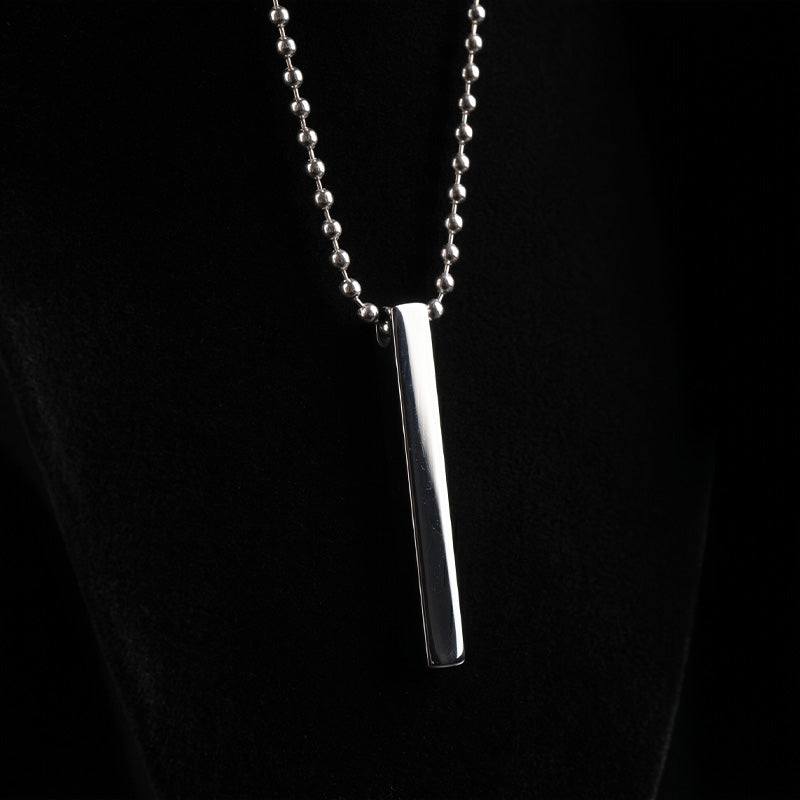 Silver Bar Pendant Necklace for Men | Premium Stainless Steel