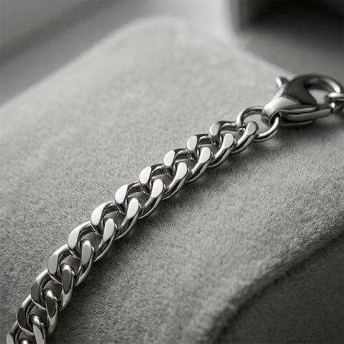 Premium Silver Stainless Steel Men's Bracelet (with Free Box)