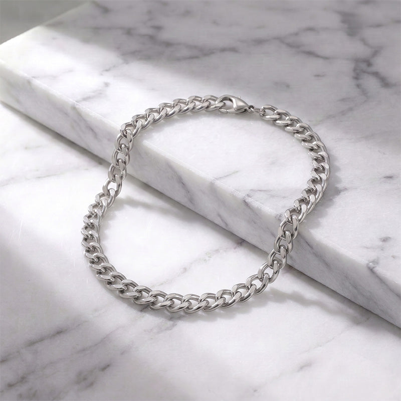 Premium Silver Stainless Steel Men's Bracelet (with Free Box)