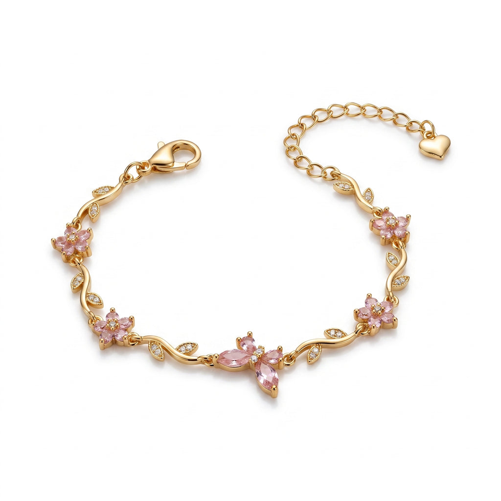Gold Butterfly Charm Bracelet