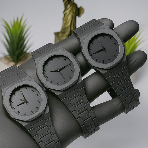 Original Black Arabic Aura Watch with Butterfly Lock