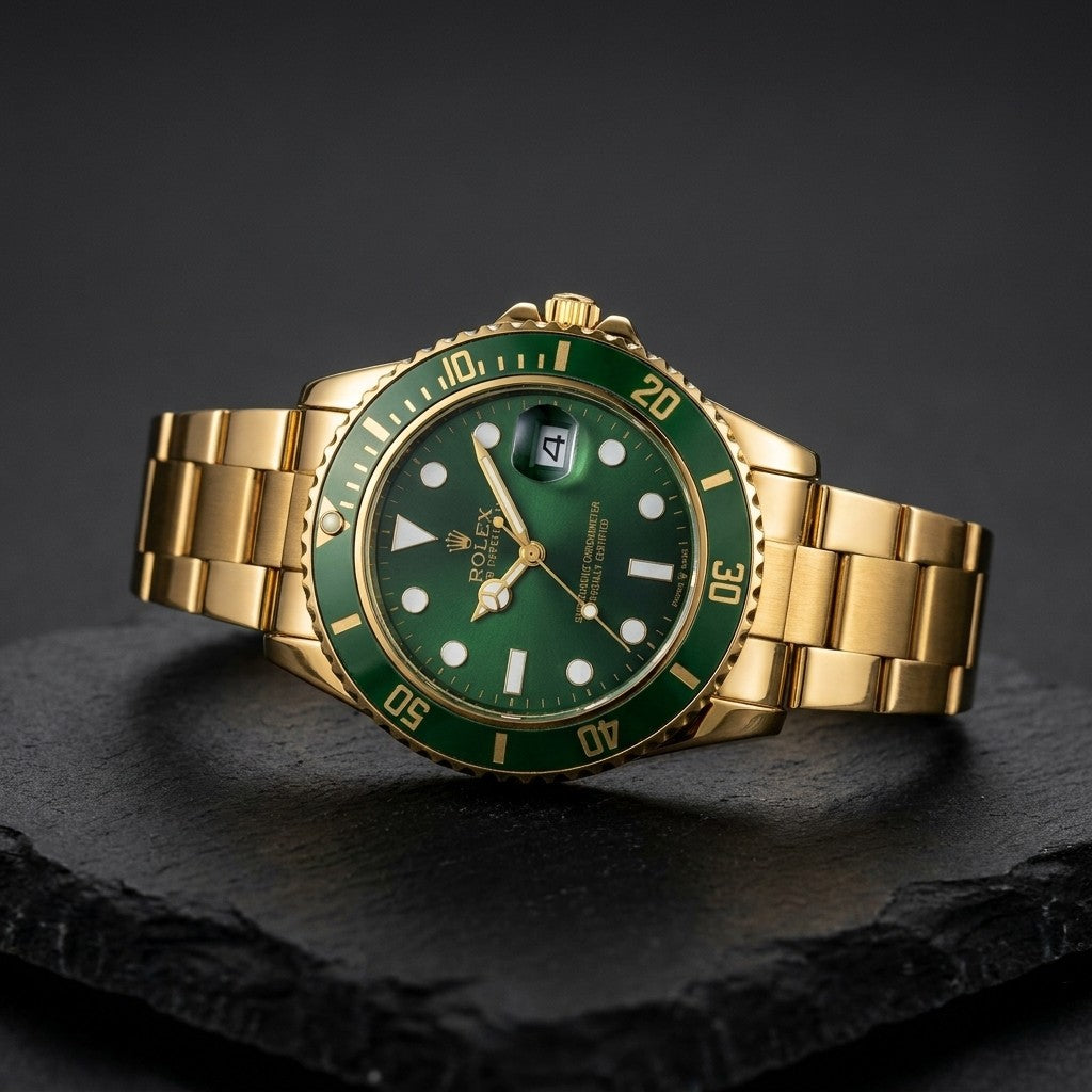 Rolex Oyster Perpetual (with green rotating dial)