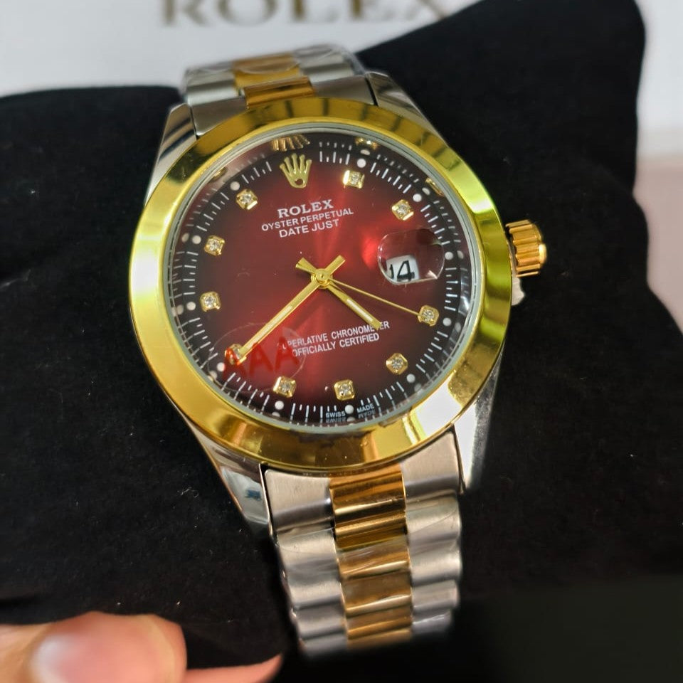 Rolex Oyster Perpetual (Ruby Red Dial)
